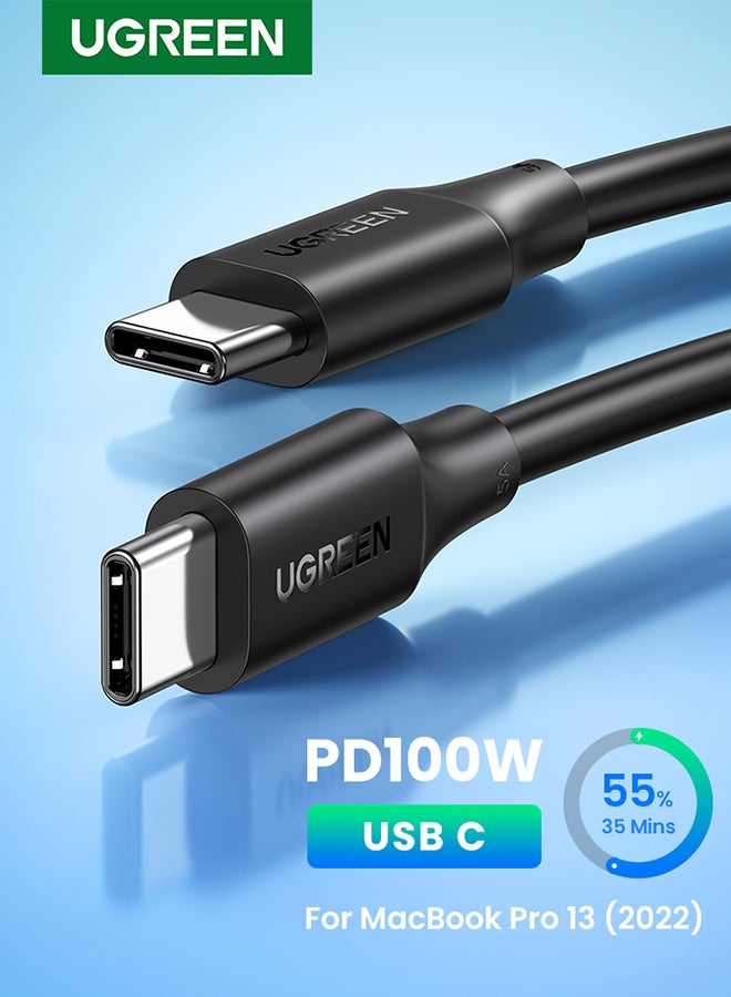 100W USB C Cable 1.5M, USB Type C Charging Cable PVC PD Fast Charge Type C Cable for iPhone 15 Series, MacBook Air/Pro, iPad Pro/Air, Mini, Samsung, XiaoMi, Pixel,Mobile,Laptop,PS5,SLR Camera,DJ Pocket Black 