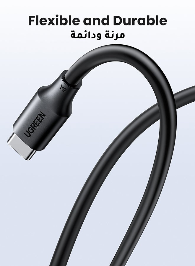 Ugreen - 100W USB C Cable 1.5M USB Type C Charging Cable PVC PD Fast Charge Type C Cable For iPhone 16 15 Series MacBook Air Pro iPad Pro Air Mini Samsung Galaxy S24 S23 Ultra Xiaomi Honor Huawei PS5 Laptop Black - Image 1