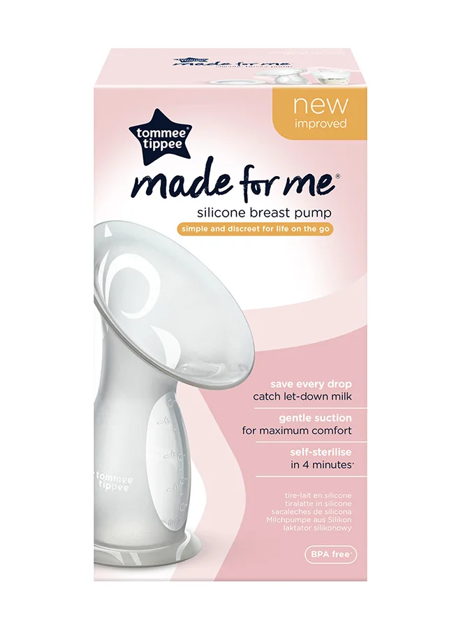تومي تيبي Silicone Manual Breast Pump and Let Down Catcher to Express, Relieve or Catch Excess Breast Milk, Includes Sterilising Lid, 100ml, One Size