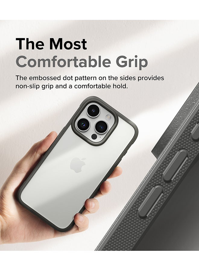 Ringke Fusion Bold Compatible With iPhone 15 Pro Max Case Cover Firm Grip Frame Anti-Yellowing Frosted Hard Back Shockproof Bumper Back Cover Gray - Image 3