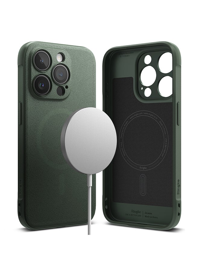 Onyx Magnetic Compatible With iPhone 15 Pro Max Case Flexible TPU Shockproof Rugged TPU Bumper Drop Protection Phone Cover Dark Green
