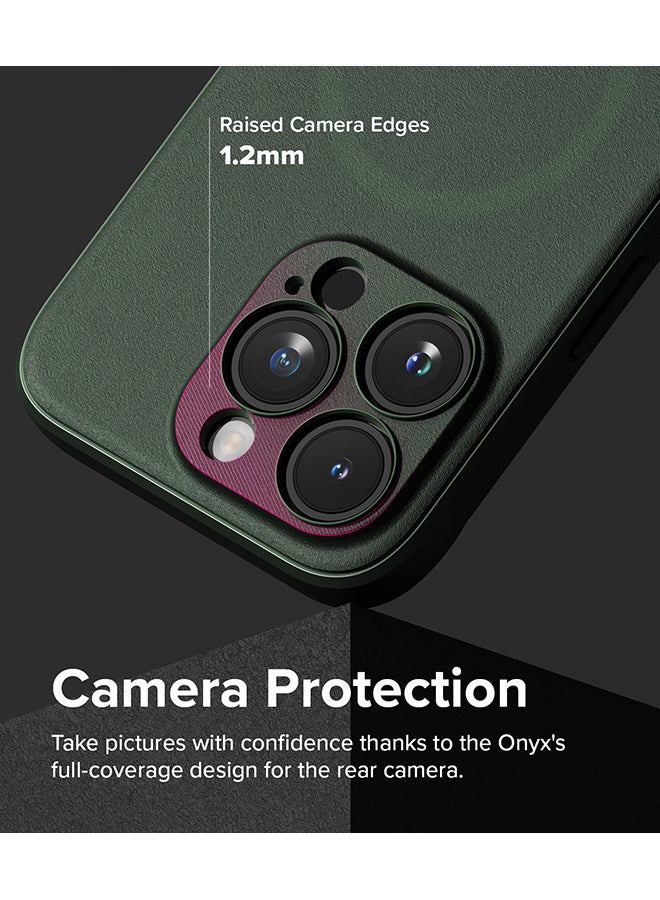 Onyx Magnetic Compatible With iPhone 15 Pro Max Case Flexible TPU Shockproof Rugged TPU Bumper Drop Protection Phone Cover Dark Green