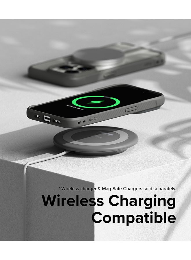 Ringke - Fusion Bold Compatible With iPhone 15 Pro Case Cover Firm Grip Frame Frosted Hard Back Shockproof Bumper iPhone 15 Pro Back Cover Matte Gray - Image 1