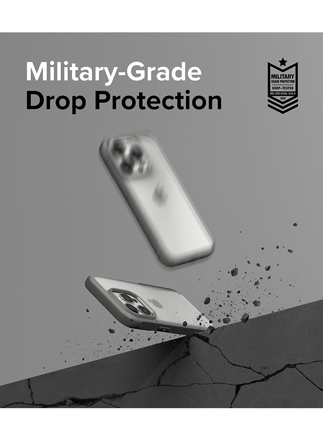 Ringke - Fusion Bold Compatible With iPhone 15 Pro Case Cover Firm Grip Frame Frosted Hard Back Shockproof Bumper iPhone 15 Pro Back Cover Matte Gray - Image 1