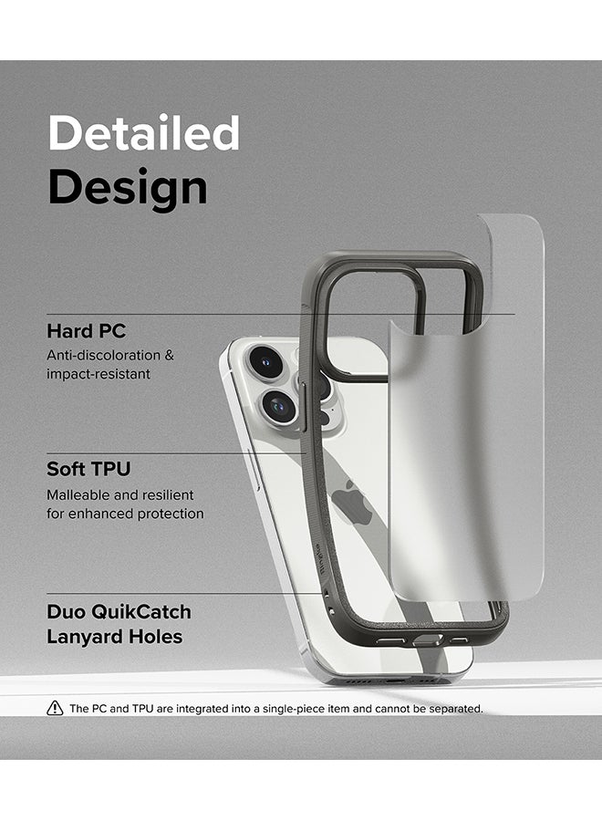 Ringke - Fusion Bold Compatible With iPhone 15 Pro Case Cover Firm Grip Frame Frosted Hard Back Shockproof Bumper iPhone 15 Pro Back Cover Matte Gray - Image 1
