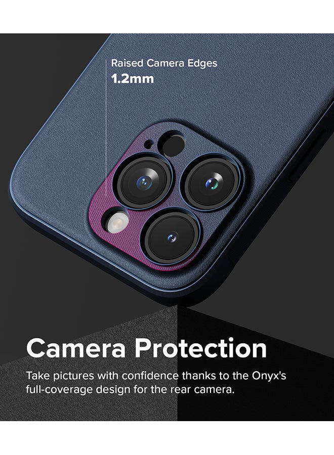 Ringke Onyx Case Compatible With iPhone 15 Pro, Enhanced Grip Tough Flexible TPU Shockproof Rugged TPU Bumper Drop Protection Phone Cover Navy - Image 5