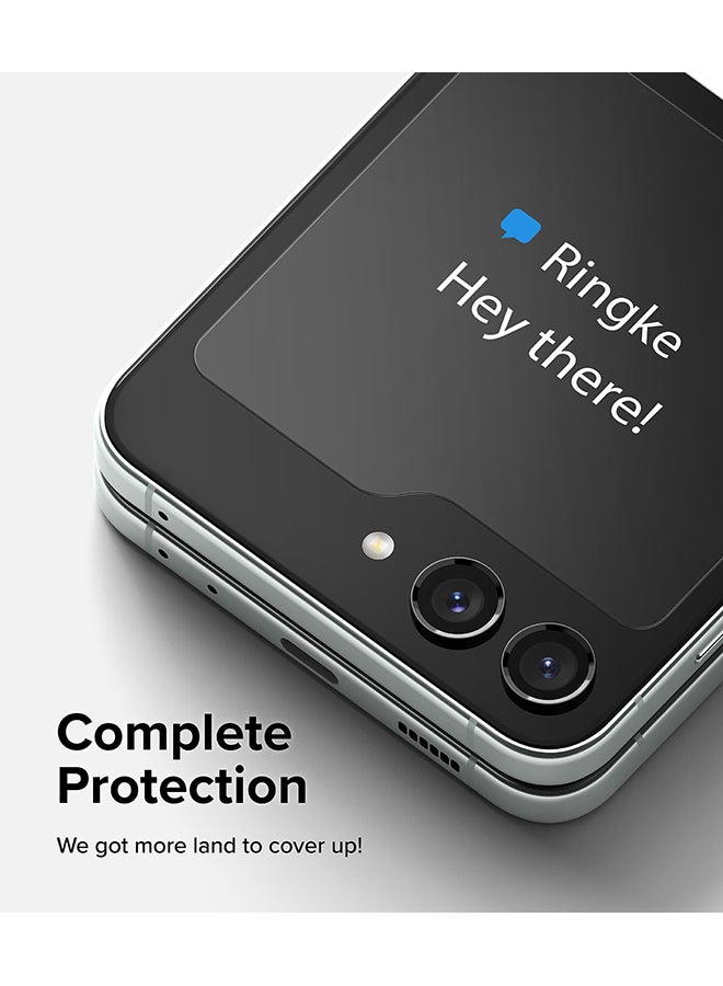 Ringke Cover Display Glass Compatible With Samsung Galaxy Z Flip 5 5G Screen Protector Tempered Glass 9H Hardness Anti Scratch Protective Film - 2 Pack Clear - Image 3