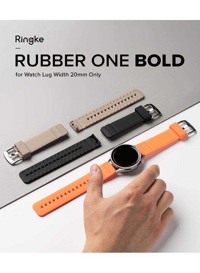Ringke Rubber One Bold Watch Band For Samsung Galaxy Watch 6 /6 Classic/ 5 Pro/Galaxy Watch 5 / Galaxy Watch 4 /Galaxy Watch 4 Classic/Watch Lug 20Mm Gray Sand - Image 3