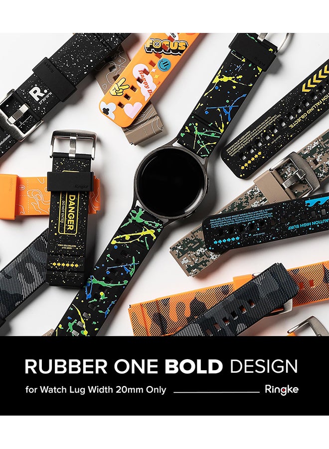 رينجك حزام ساعة مطاطي واحد جريء لساعة سامسونج جالاكسي 6 /6 كلاسيك/ 5 برو/جالاكسي ووتش 5 / ساعة جالاكسي 4 /جالاكسي ووتش 4 كلاسيك/ساعة عروة 20 مم - Image 2