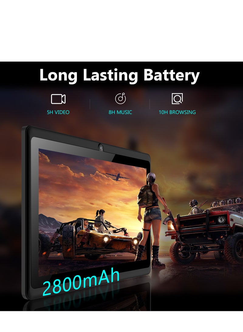 مي وان تابلت M20 WiFi للأطفال، شاشة 7 بوصة، 3 جيجابايت رام، 16 جيجابايت روم 3000 مللي أمبير، أندرويد 12 (أسود) مع غطاء حماية أزرق - Image 4