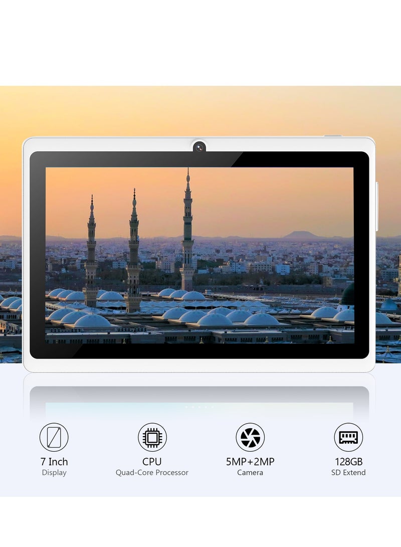 مي وان تابلت M20 واي فاي للأطفال، شاشة 7 بوصة، ذاكرة وصول عشوائي 3 جيجابايت، 16 جيجابايت ذاكرة تخزين داخلية 3000 مللي أمبير، نظام تشغيل أندرويد 12 (أبيض) مع غطاء حماية أخضر - Image 4