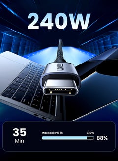 Ugreen 240W USB C Cable 1M Braided 48V 5A Power Delivery PD3.1 Fast Charge USB Type C Cable For iPhone 16 15 Series Macbook Pro Air M3 M2 M1 iPad Pro Dell XPS Galaxy S24 S23 Ultra Xiaomi Huawei Lenovo Asus Black  - Image 2