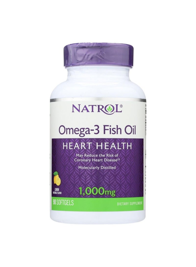 NATROL Omega-3 Fish Oil Lemon1000 Mg 90 Softgels  - Image 1