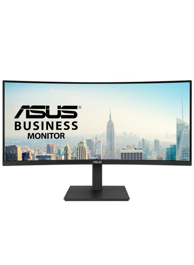 ASUS 34 inch  Docking Monitor, 3440 x 1440, 1500R Curvature, Frameless, USB-C PD 65W, RJ45, USB hub, Low Blue Light, Flicker Free, Ergonomic Design, Wall Mountable, Green Sustainability, VA34VCPSN Black - Image 1