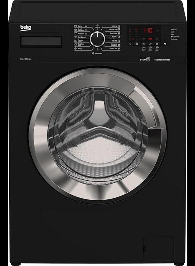 Washer 8 kg 1200 rpm -digital screen- black -xl chrome door -(xpress) 8 kg WTV 8612XMCI black