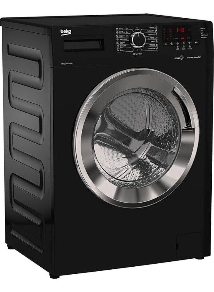 بيكو غسالة 8 كجم 1200 دورة في الدقيقة - شاشة ديجيتال - لون أسود - باب كروم XL - (إكسبرس) - Image 2