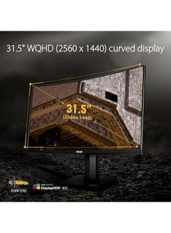 ASUS TUF VG32VQR Curved HDR Gaming Monitor – 31.5 inch WQHD (2560x1440), 165Hz, Extreme Low Motion Blur Sync, Adaptive-sync, Freesync Premium,1ms (MPRT), DisplayHDR 400, WCG Black  - Image 4