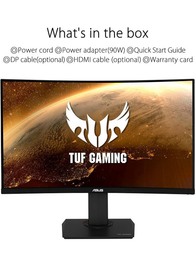 أسوس شاشة الألعاب TUF VG32VQR المنحنية HDR - 31.5 بوصة WQHD (2560x1440)، 165 هرتز، مزامنة ضبابية الحركة المنخفضة للغاية، مزامنة متكيفة، Freesync Premium، 1 مللي ثانية (MPRT)، DisplayHDR 400، WCG أسود  - Image 2