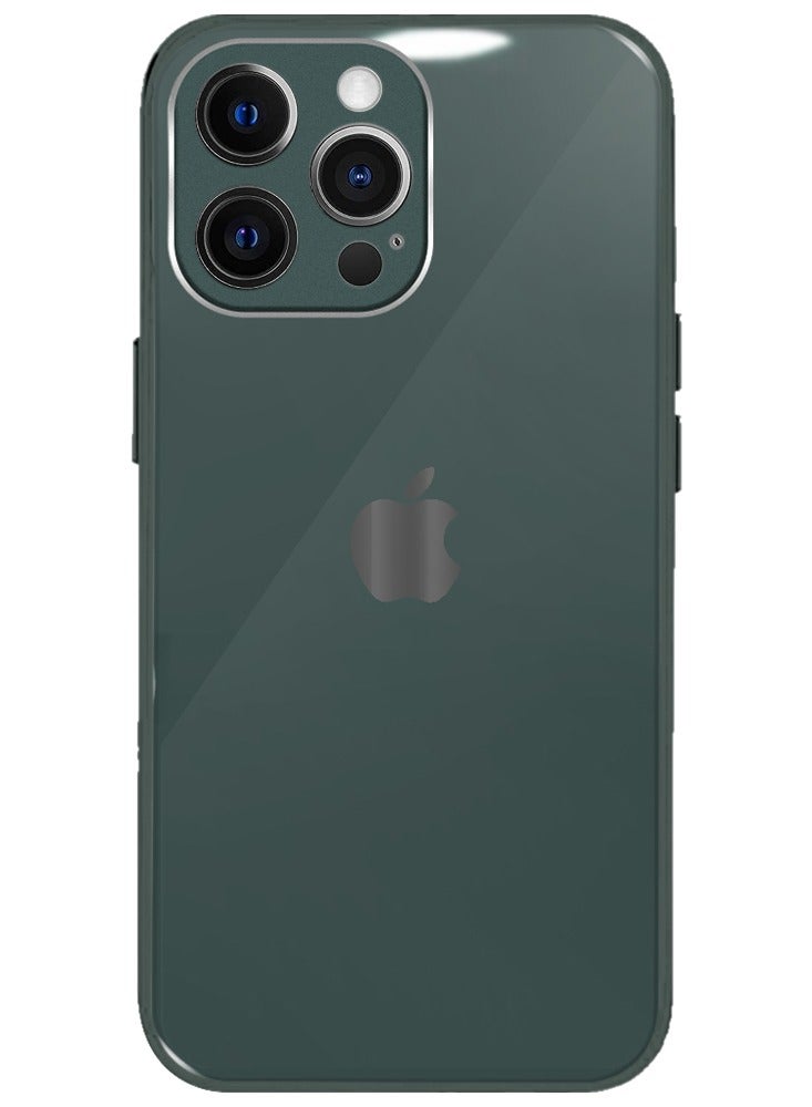 MARGOUN - iPhone 13 Pro Electroplated Hard Glossy Case Camera Protection Shockproof Anti Fall Case Green - Image 1