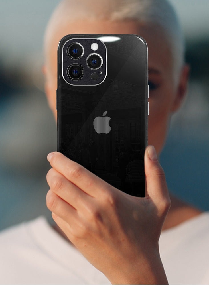 iPhone 13 Pro Max Electroplated Hard Glossy Case Camera Protection Shockproof Anti Fall Case Black