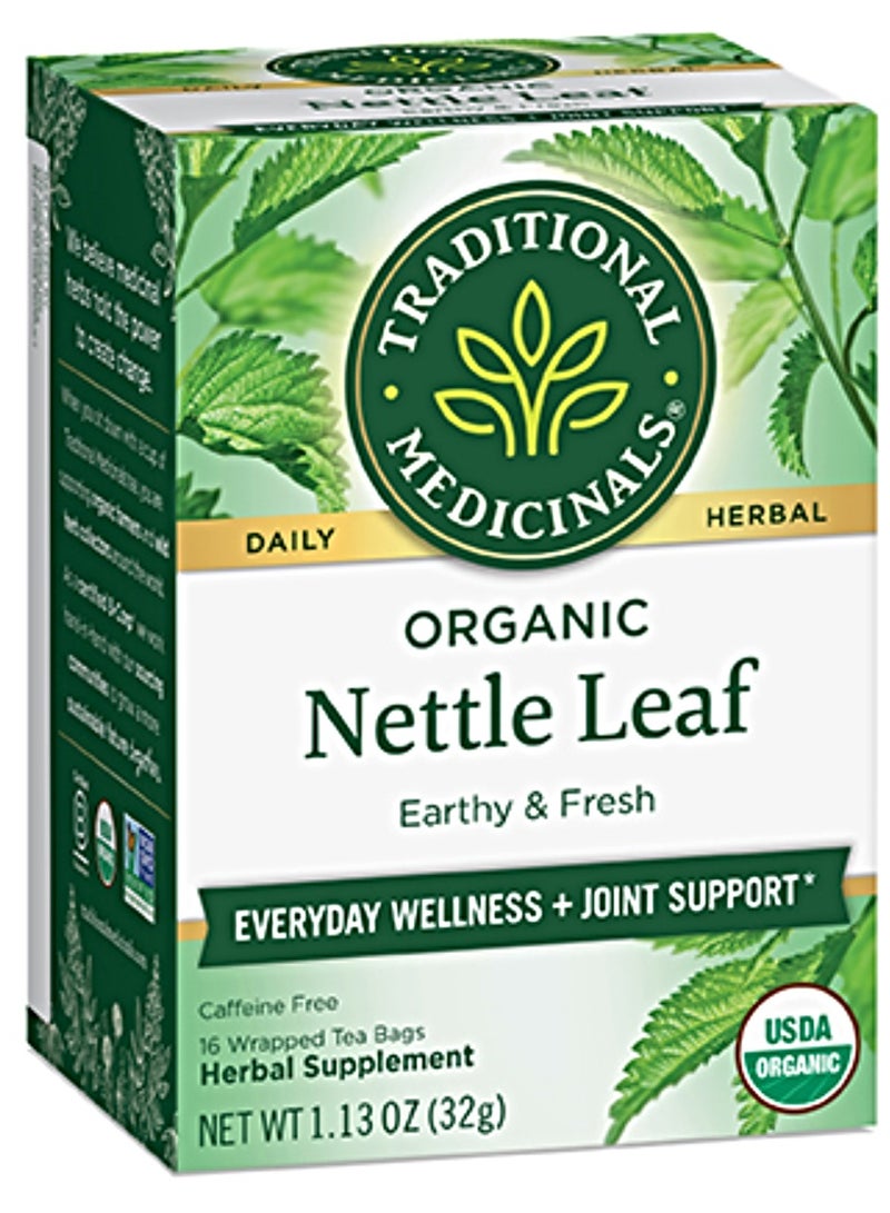 Traditional Medicinals Pack Of 16 Organic Nettle Leaf Herbal Tea Bag 
