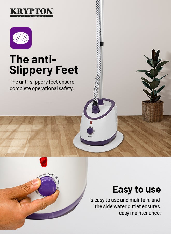 KRYPTON Garment Steamer 1.7L Water Tank, 60 Min Continuous Steam, Suitable for All Fabric Types, Easy Maintenance 1.7 L 2000 W KNGS6441 White - Image 4