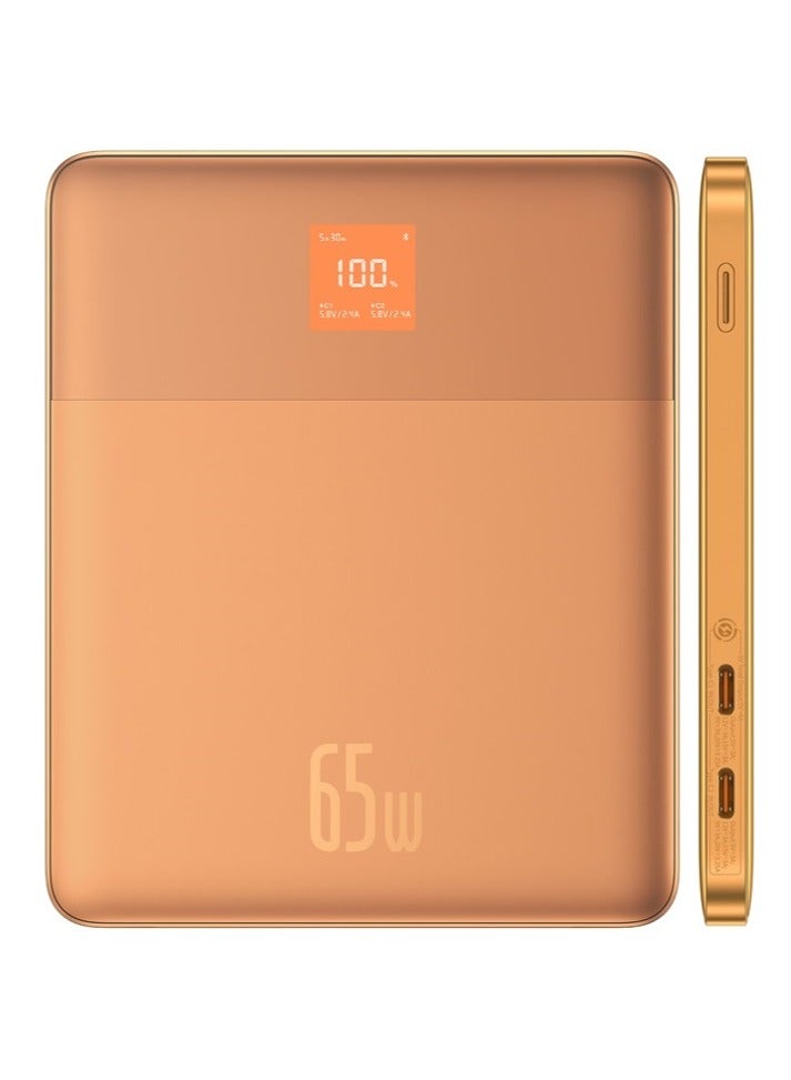 Baseus 65W Fast Charging Power Bank, Blade 2 Ultra Thin Digital Display Intelligent Edition Battery Pack For Laptop/MacBook Pro/Dell XPS/iPad/iPhone 15/14/13/12 Pro Max  Samsung Steam Deck Orange - Image 1
