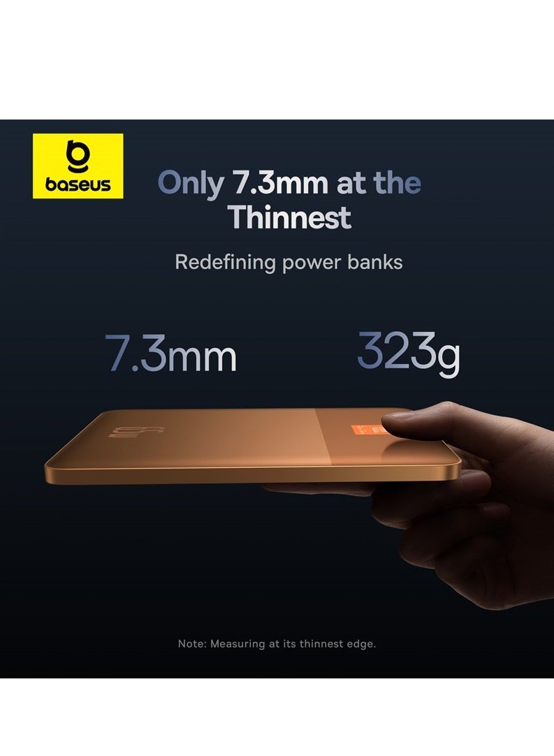 Baseus 65W Fast Charging Power Bank, Blade 2 Ultra Thin Digital Display Intelligent Edition Battery Pack For Laptop/MacBook Pro/Dell XPS/iPad/iPhone 15/14/13/12 Pro Max  Samsung Steam Deck Orange - Image 4