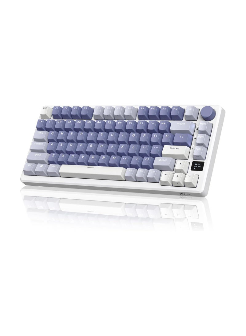 Royal Kludge - RKM75 - Tri Mode Mechanical Keyboard 2.4GHz/Bluetooth/USB-C Wired Gaming Keyboard 75% Layout 81 Keys Gasket Mounted With OLED Smart Display And Knob RGB Backlit - Image 1