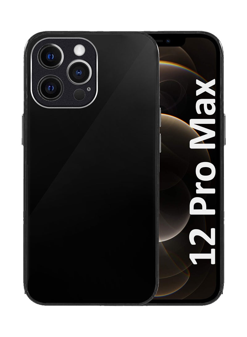 MARGOUN Electroplated Case Cover for Apple iPhone 12 Pro Max, Hard Glossy Case Camera Protection Shockproof Anti Fall Case - Black - Image 1