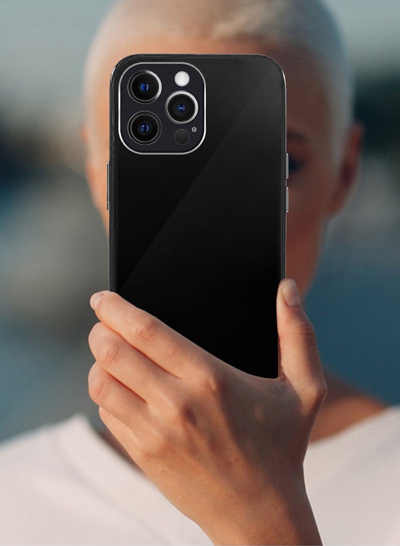 MARGOUN Electroplated Case Cover for Apple iPhone 12 Pro Max, Hard Glossy Case Camera Protection Shockproof Anti Fall Case - Black - Image 4