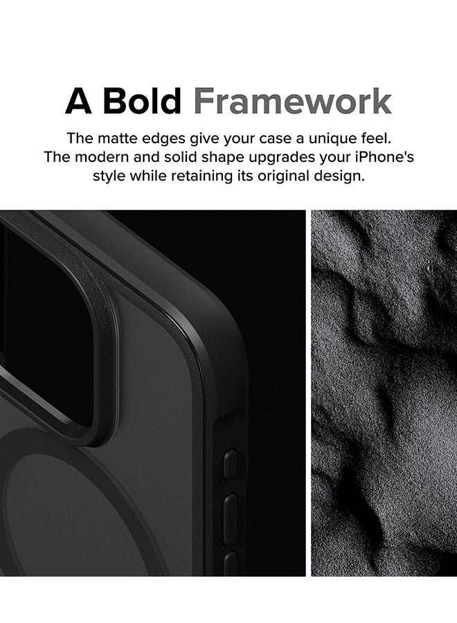Ringke - Fusion Bold Magnetic Compatible With iPhone 15 Pro Case Cover Firm Grip Frame Frosted Hard Back Shockproof Bumper Back Cover Matte Black - Image 1