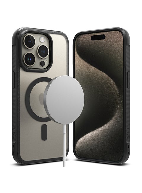 Fusion Bold Magnetic Compatible With iPhone 15 Pro Max Case Cover Firm Grip Frame Frosted Hard Back Shockproof Bumper Back Cover Matte Black