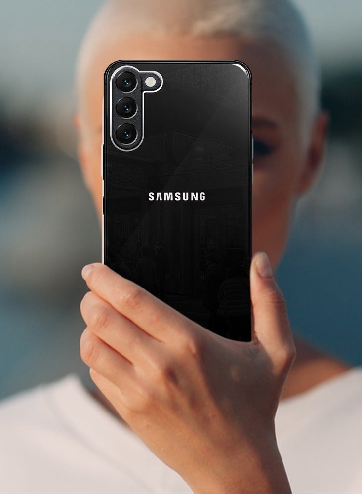 MARGOUN Samsung Galaxy S23 Electroplated Hard Glossy Case Camera Protection Shockproof Anti Fall Case Black - Image 2