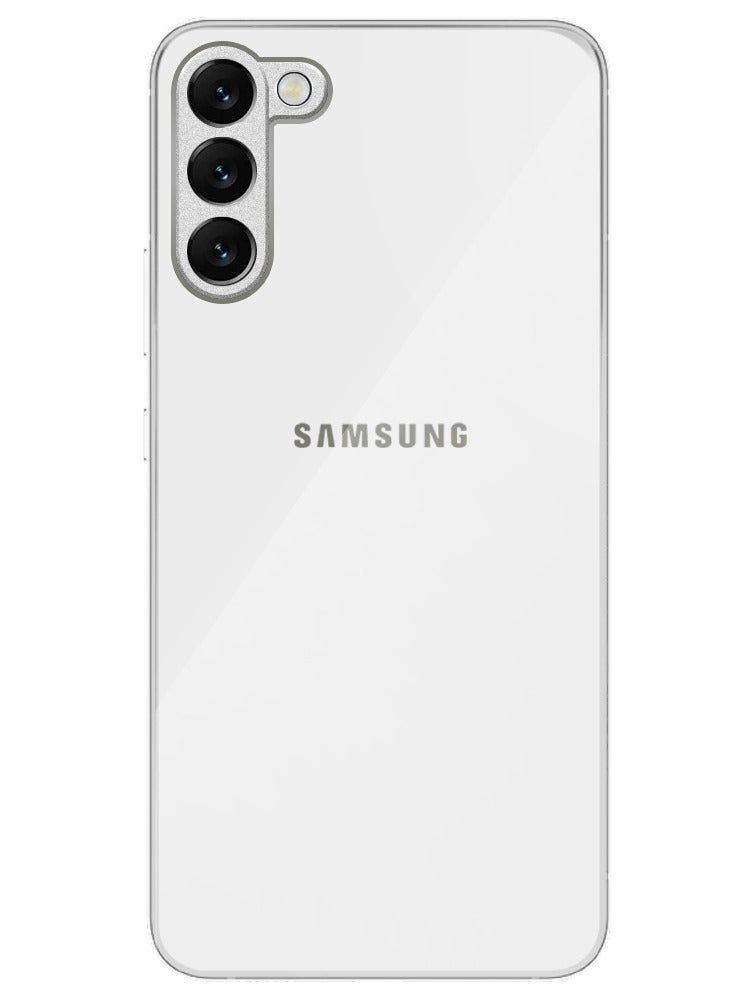 MARGOUN Samsung Galaxy S23 Electroplated Hard Glossy Case Camera Protection Shockproof Anti Fall Case White  - Image 1