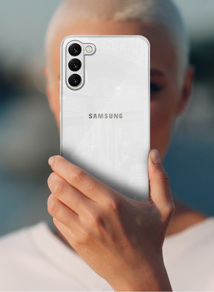 MARGOUN Samsung Galaxy S23 Electroplated Hard Glossy Case Camera Protection Shockproof Anti Fall Case White  - Image 2