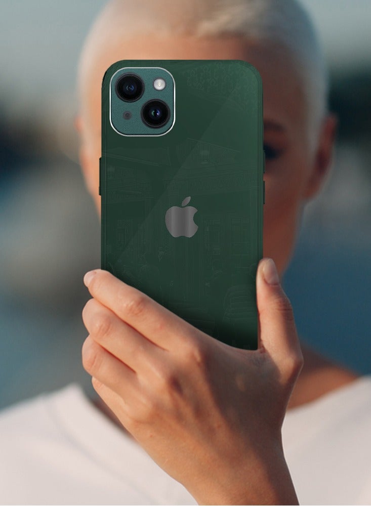 MARGOUN - iPhone 14 Electroplated Hard Glossy Case Camera Protection Shockproof Anti Fall Case Green - Image 1