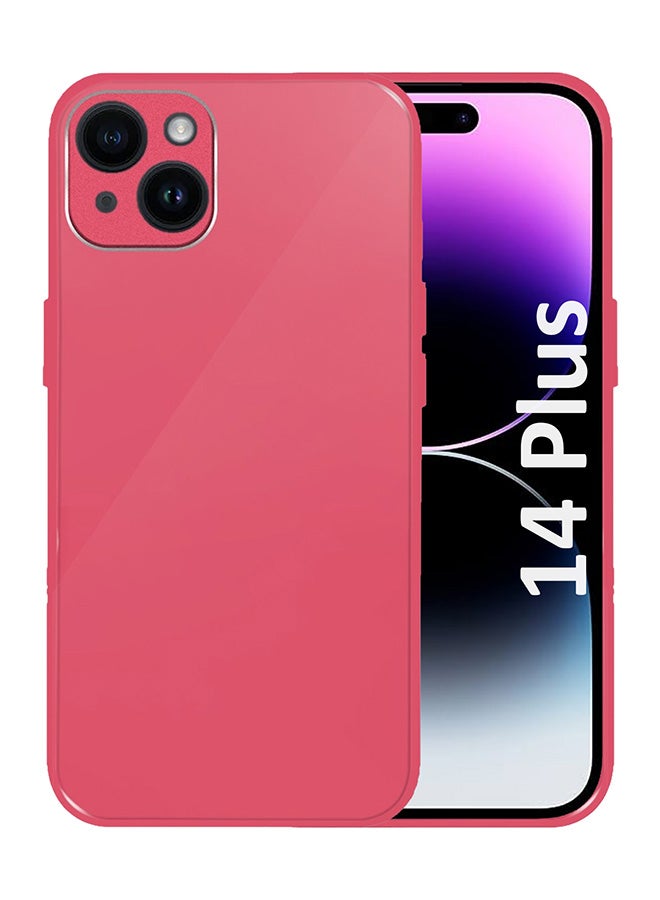 MARGOUN Electroplated Case Cover for Apple iPhone 14 Plus, Hard Glossy Case Camera Protection Shockproof Anti Fall Case - Pink  - Image 1