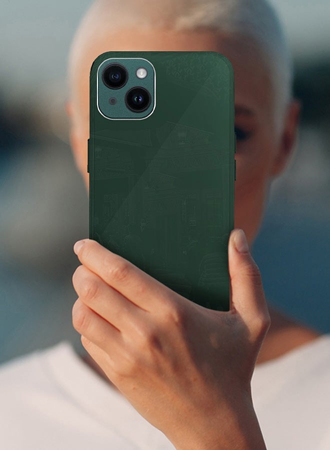 MARGOUN Electroplated Case Cover for Apple iPhone 14 Plus, Hard Glossy Case Camera Protection Shockproof Anti Fall Case - Green - Image 4