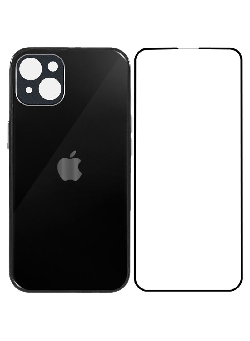 MARGOUN 2 Packs For iPhone 14 Plus Electroplated Hard Glossy Case And Screen Protector Camera Protection Shockproof Anti Fall Case Black  - Image 2