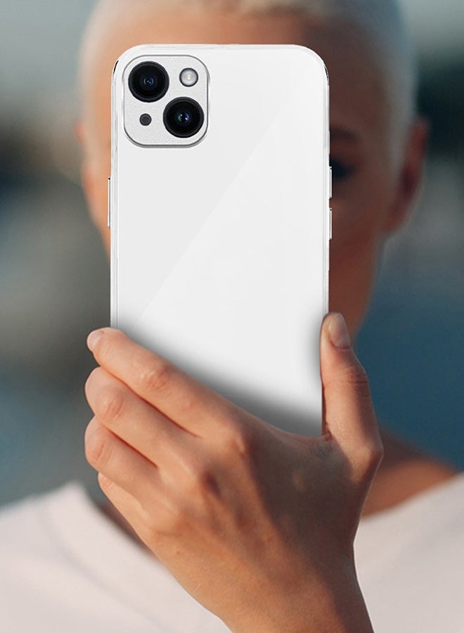 MARGOUN Electroplated Case Cover for Apple iPhone 14 Plus, Hard Glossy Case Camera Protection Shockproof Anti Fall Case - White  - Image 4