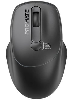 PROMATE Promate 2.4G Wireless Mouse, High Precision 1600DPI Cordless Ambidextrous Mouse with USB Nano Receiver, 10m Range, 120h Work Time, Adjustable DPI Black  - Image 1