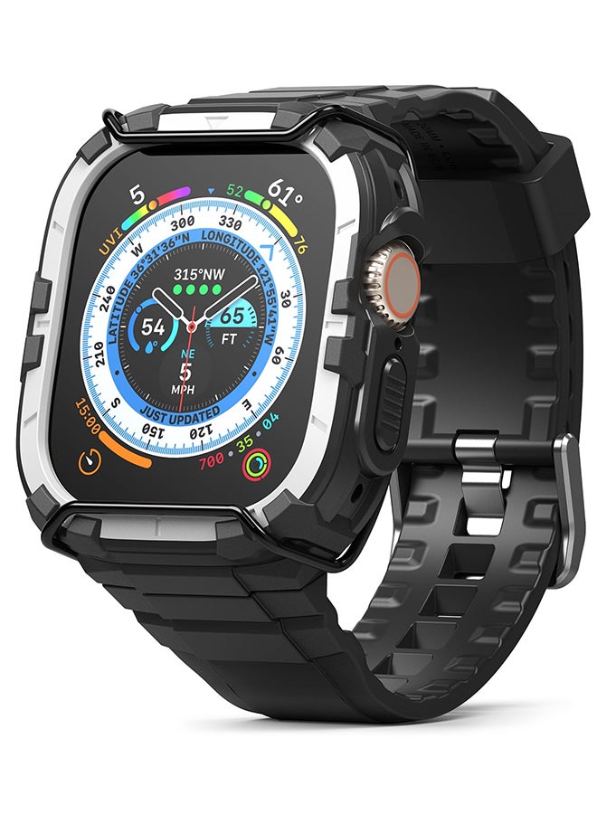 رينجك حزام ساعة Fusion-X + غلاف متوافق مع ساعة آبل الترا 2/1 مضاد للصدمات وحامي جسم الساعة القوي مع فهرس الألوان - Image 1