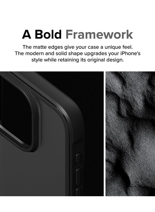 Ringke Fusion Bold Compatible With iPhone 15 Pro Case Cover Firm Grip Frame Anti-Yellowing Frosted Hard Back Shockproof Bumper Back Cover Matte Black - Image 3