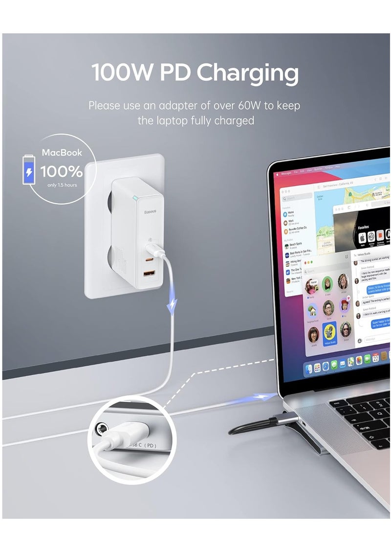 Baseus - 11 In 1 Laptop Docking Station Dual HDMI USB C Hub Triple Monitor Dock Multiport Adapter With 2 4K HDMI/Type-C Power Supply/VGA/Ethernet/TF/SD Card Reader/3.5Mm Audio For MacBook Pro/Dell/HP/Surface Grey - Image 1