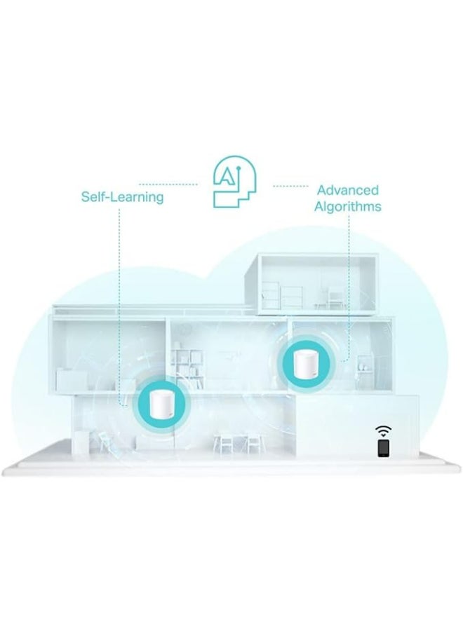 TP-LINK - Deco X50 Router, 3Pack x 3, AX3000 Whole Home AI-Driven Mesh Wi-Fi 6 System, Dual-Band, Gigabit Ports, Connect Up To 150 Devices, 1 GHz Dual-Core CPU, HomeShield Security, Deco X50 White - Image 1