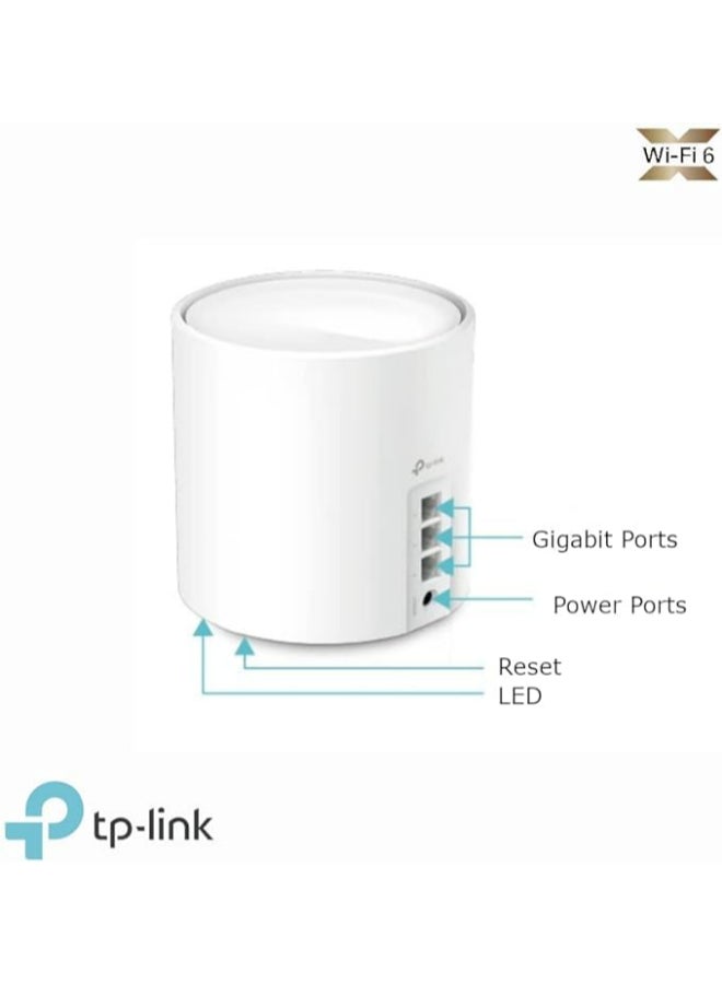 TP-LINK - Deco X50 Router, 3Pack x 3, AX3000 Whole Home AI-Driven Mesh Wi-Fi 6 System, Dual-Band, Gigabit Ports, Connect Up To 150 Devices, 1 GHz Dual-Core CPU, HomeShield Security, Deco X50 White - Image 1