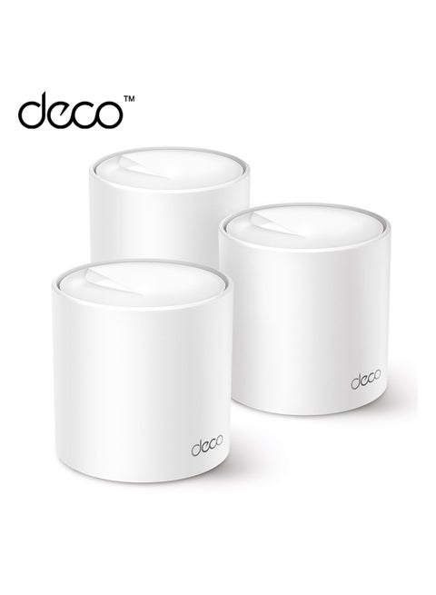 Deco X50 Router, 3Pack x 3, AX3000 Whole Home AI-Driven Mesh Wi-Fi 6 System, Dual-Band, Gigabit Ports, Connect Up To 150 Devices, 1 GHz Dual-Core CPU, HomeShield Security, Deco X50 White