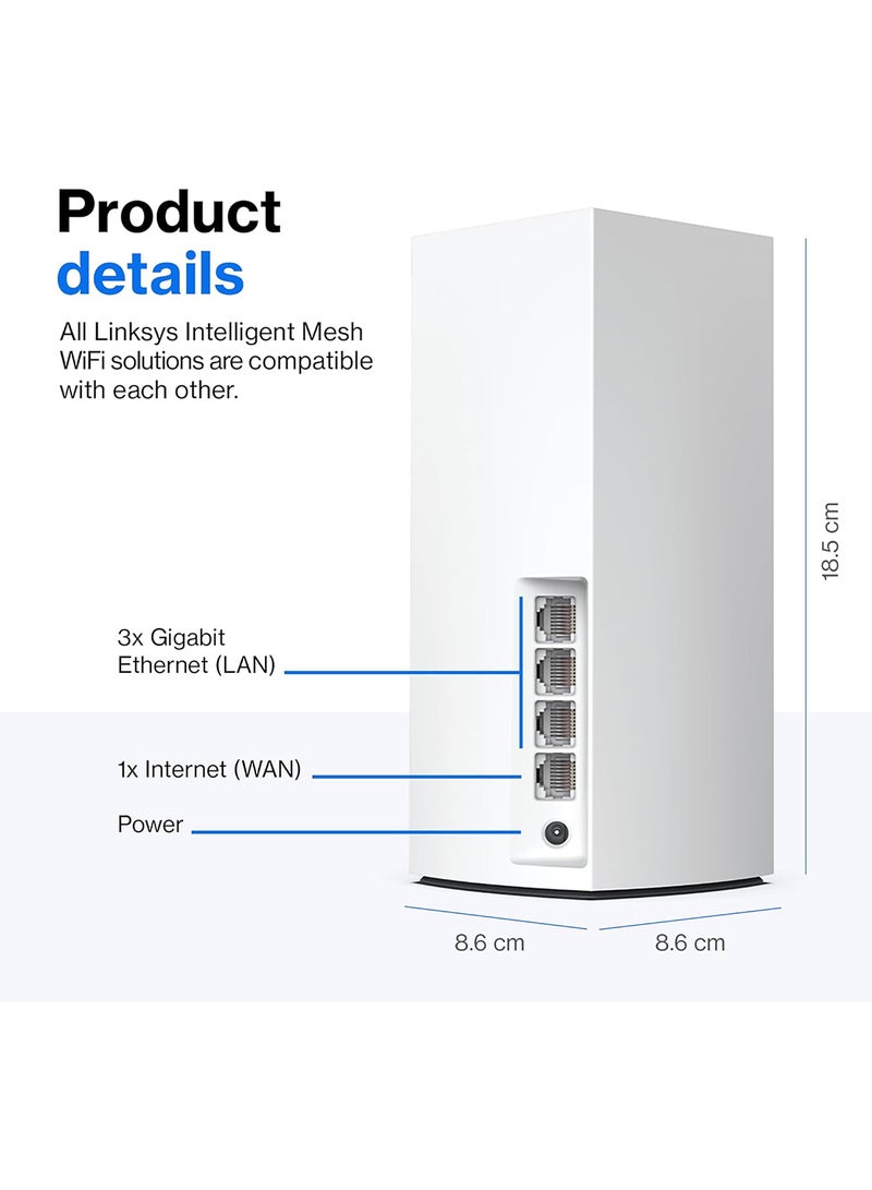 Atlas 6 Mesh WiFi 6 System - Dual Band AX3000 Wireless Router - WiFi Extender with up to 3.0 Gbps Speed, 4x Faster for 50+ Devices & 4,000 sq ft - 2 Pack White