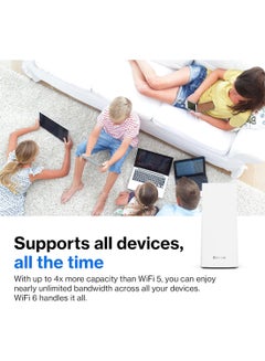 LINKSYS Atlas 6 Mesh WiFi 6 System - Dual Band AX3000 Wireless Router - WiFi Extender with up to 3.0 Gbps Speed, 4x Faster for 75+ Devices & 6,000 sq ft - 3 Pack White  - Image 3